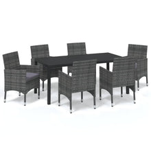 -Delige Tuinset Met Kussens Poly Rattan 7 185 cm tafellengte Grijs