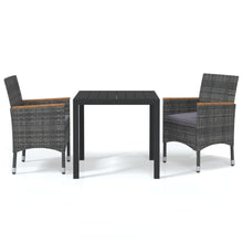 3-Delige Tuinset Met Kussens Poly Rattan Grijs 80 cm tafellengte Grijs en bruin