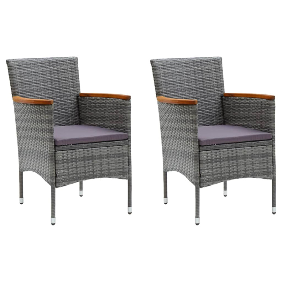 3-Delige Tuinset Met Kussens Poly Rattan Grijs 80 cm tafellengte Grijs en bruin