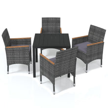 5-Delige Tuinset Met Kussens Poly Rattan Grijs 80 cm tafellengte Grijs en bruin