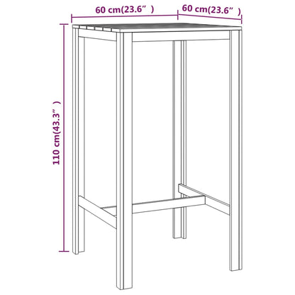 Bartafel Geïmpregneerd Grenenhout 60 x 60 x 110 cm