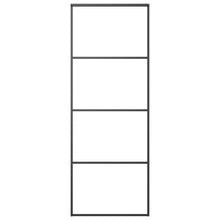 Schuifdeur 76x205 cm mat ESG-glas en aluminium zwart 76 x 205 cm Mat