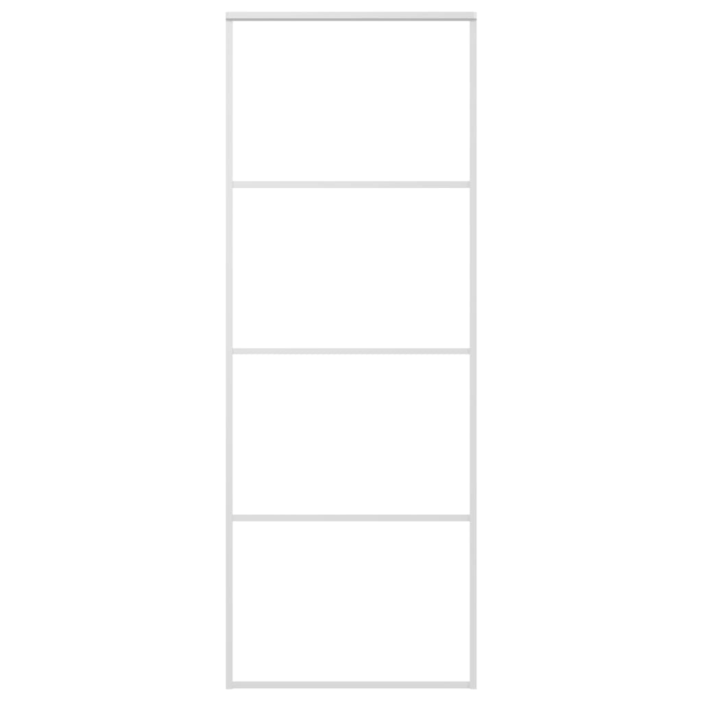 Schuifdeur 76x205 cm ESG-glas en aluminium wit 1 76 x 205 cm Wit