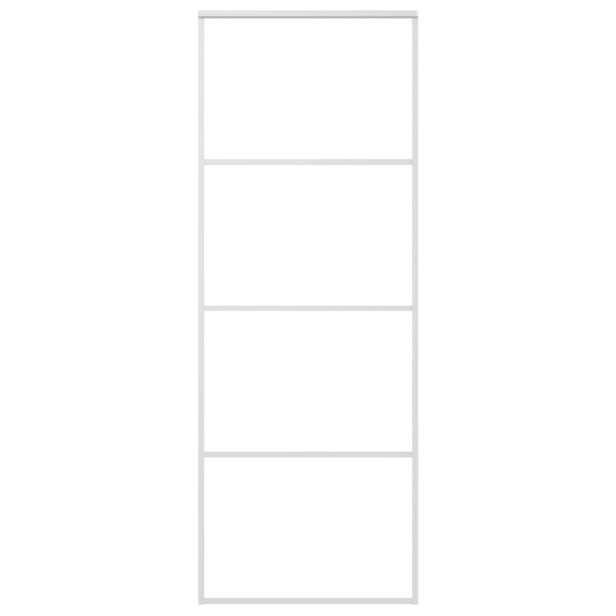 Schuifdeur 76x205 cm ESG-glas en aluminium wit 1 76 x 205 cm Wit