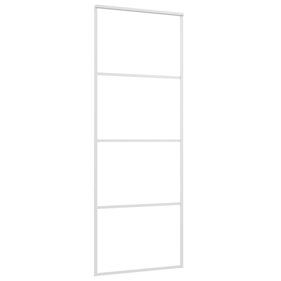 Schuifdeur 76x205 cm ESG-glas en aluminium wit 1 76 x 205 cm Wit