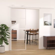 Schuifdeur 76x205 cm ESG-glas en aluminium wit 1 76 x 205 cm Wit
