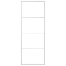 Schuifdeur 76x205 cm mat ESG-glas en aluminium wit 76 x 205 cm Mat