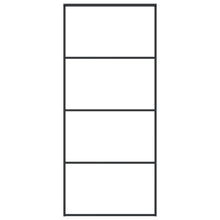 Schuifdeur 90x205 cm mat ESG-glas en aluminium zwart 90 x 205 cm Mat