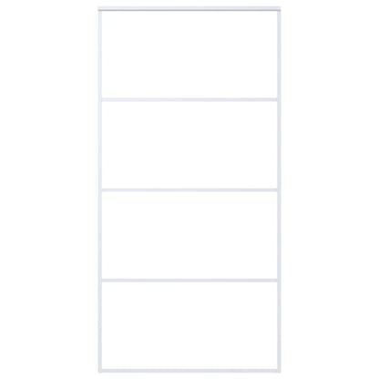 Schuifdeur 102,5x205 cm ESG-glas en aluminium wit 102.5 x 205 cm Wit