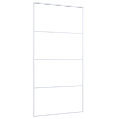 Schuifdeur 102,5x205 cm ESG-glas en aluminium wit 102.5 x 205 cm Wit