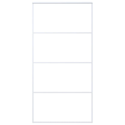Schuifdeur 102,5x205 cm mat ESG-glas en aluminium wit 102.5 x 205 cm Mat