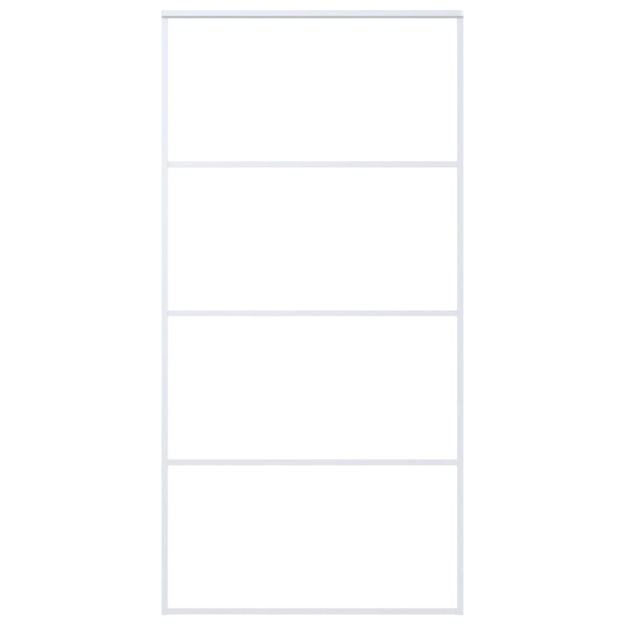 Schuifdeur 102,5x205 cm mat ESG-glas en aluminium wit 102.5 x 205 cm Mat