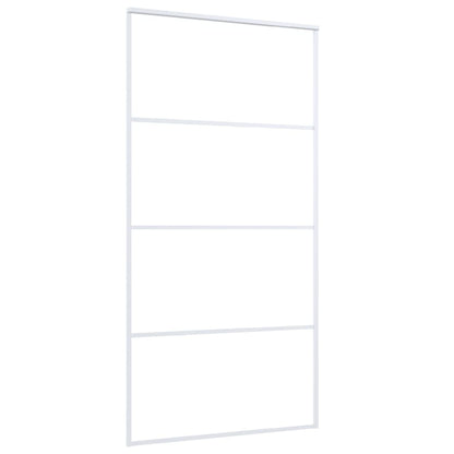 Schuifdeur 102,5x205 cm mat ESG-glas en aluminium wit 102.5 x 205 cm Mat