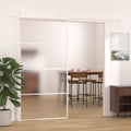 Schuifdeur 102,5x205 cm mat ESG-glas en aluminium wit