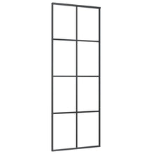 Schuifdeur 76x205 cm ESG-glas en aluminium zwart 1 76 x 205 cm Zwart