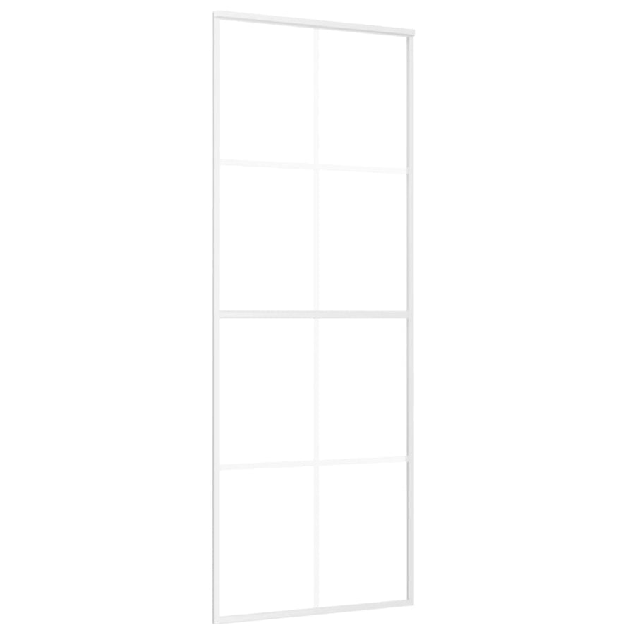 Schuifdeur Esg-Glas En Aluminium Wit 76 x 205 cm Doorzichtig