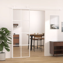 Schuifdeur Esg-Glas En Aluminium Wit 76 x 205 cm Doorzichtig