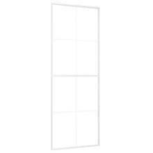 Schuifdeur 76x205 cm mat ESG-glas en aluminium wit 76 x 205 cm Mat