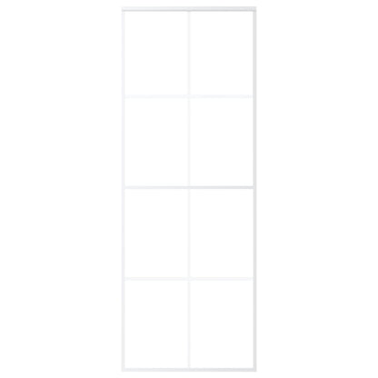 Schuifdeur 76x205 cm mat ESG-glas en aluminium wit 76 x 205 cm Mat