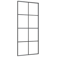 Schuifdeur 90x205 cm ESG-glas en aluminium zwart 1 90 x 205 cm Zwart