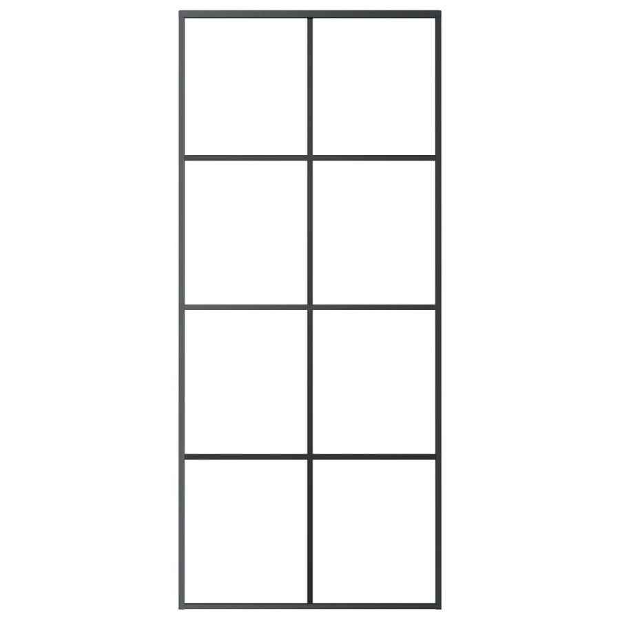 Schuifdeur 90x205 cm ESG-glas en aluminium zwart 1 90 x 205 cm Zwart