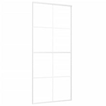 Schuifdeur 90x205 cm ESG-glas en aluminium wit 1 90 x 205 cm Wit