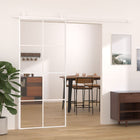 Sliding door 90x205 cm ESG glass and aluminum white
