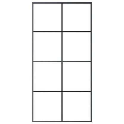 Schuifdeur 102,5x205 cm ESG-glas en aluminium zwart 102.5 x 205 cm Doorzichtig
