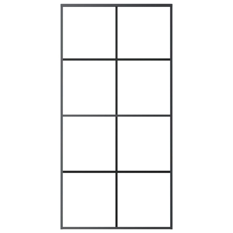 Schuifdeur 102,5x205 cm ESG-glas en aluminium zwart 102.5 x 205 cm Doorzichtig