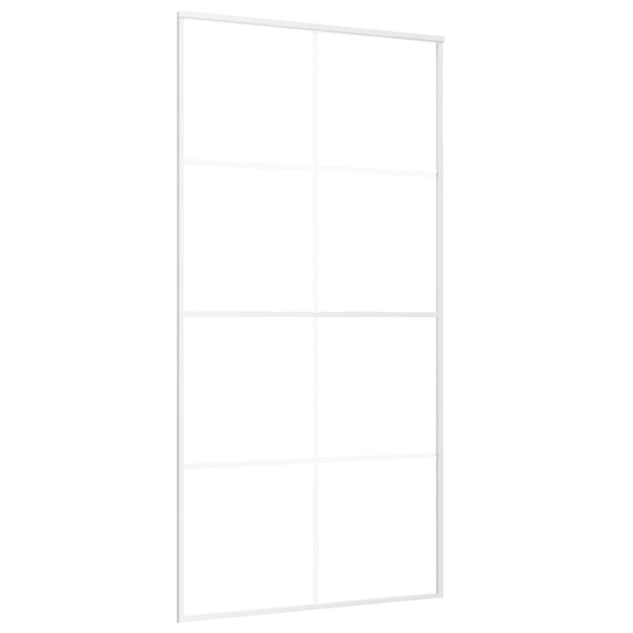 Schuifdeur 102,5x205 cm ESG-glas en aluminium wit 102.5 x 205 cm Doorzichtig