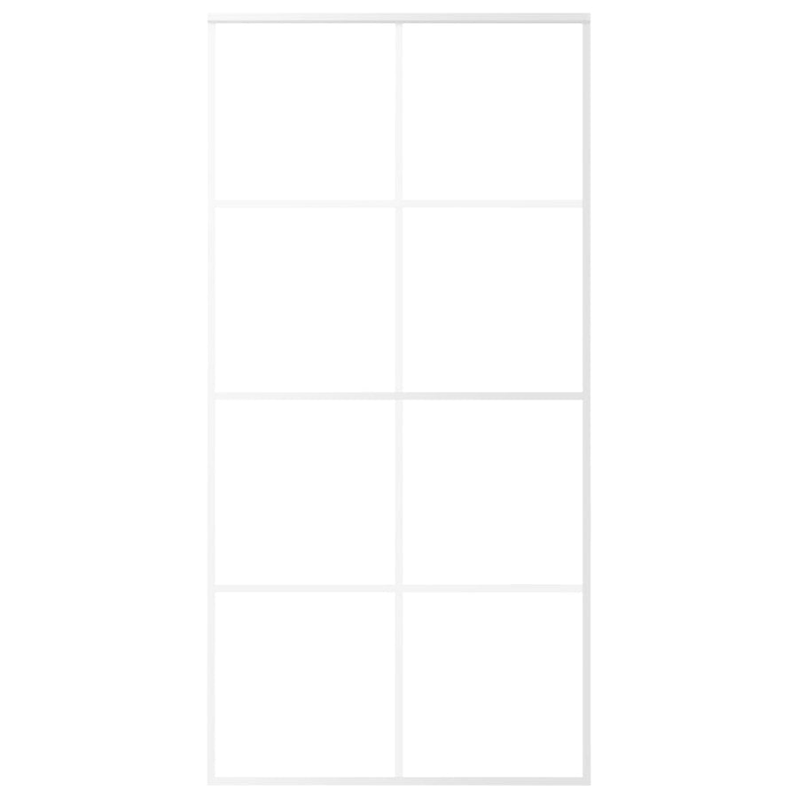 Schuifdeur 102,5x205 cm ESG-glas en aluminium wit 102.5 x 205 cm Doorzichtig
