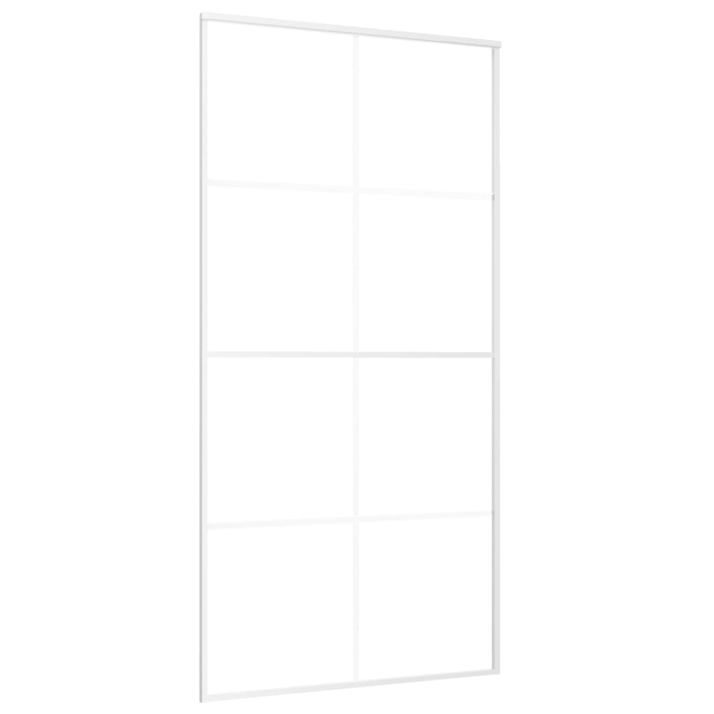 Schuifdeur 102,5x205 cm mat ESG-glas en aluminium wit 102.5 x 205 cm Mat