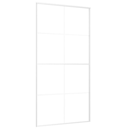 Schuifdeur 102,5x205 cm mat ESG-glas en aluminium wit 102.5 x 205 cm Mat