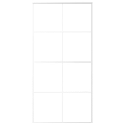 Schuifdeur 102,5x205 cm mat ESG-glas en aluminium wit 102.5 x 205 cm Mat