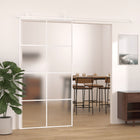 Schuifdeur 102,5x205 cm mat ESG-glas aluminium wit