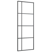 Schuifdeur Esg-Glas En Aluminium Zwart 76 x 205 cm Doorzichtig