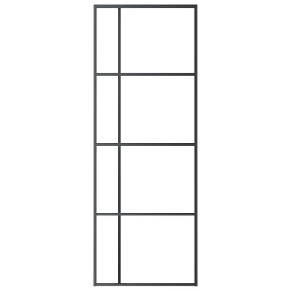 Schuifdeur Esg-Glas En Aluminium Zwart 76 x 205 cm Doorzichtig