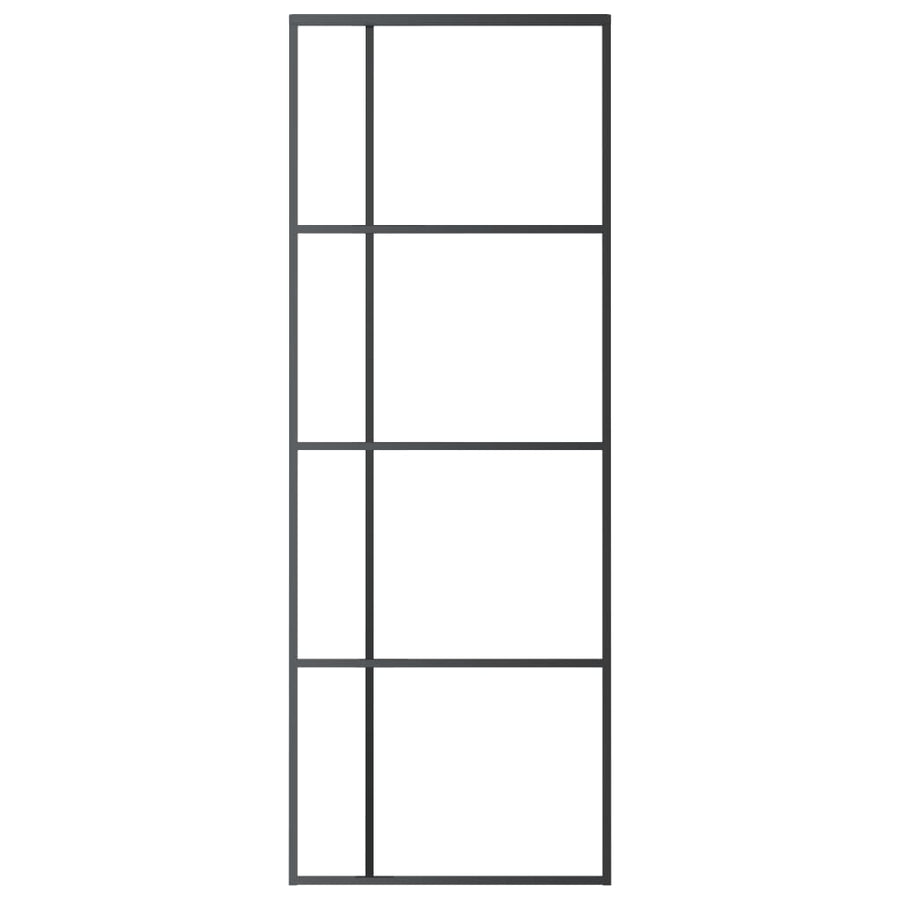 Schuifdeur Esg-Glas En Aluminium Zwart 76 x 205 cm Doorzichtig