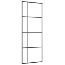 Schuifdeur 76x205 cm mat ESG-glas en aluminium zwart 76 x 205 cm Mat