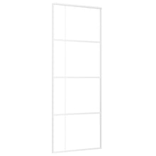 Schuifdeur 76x205 cm ESG-glas en aluminium wit 76 x 205 cm Doorzichtig