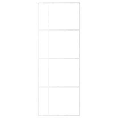Schuifdeur 76x205 cm mat ESG-glas en aluminium wit 76 x 205 cm Mat