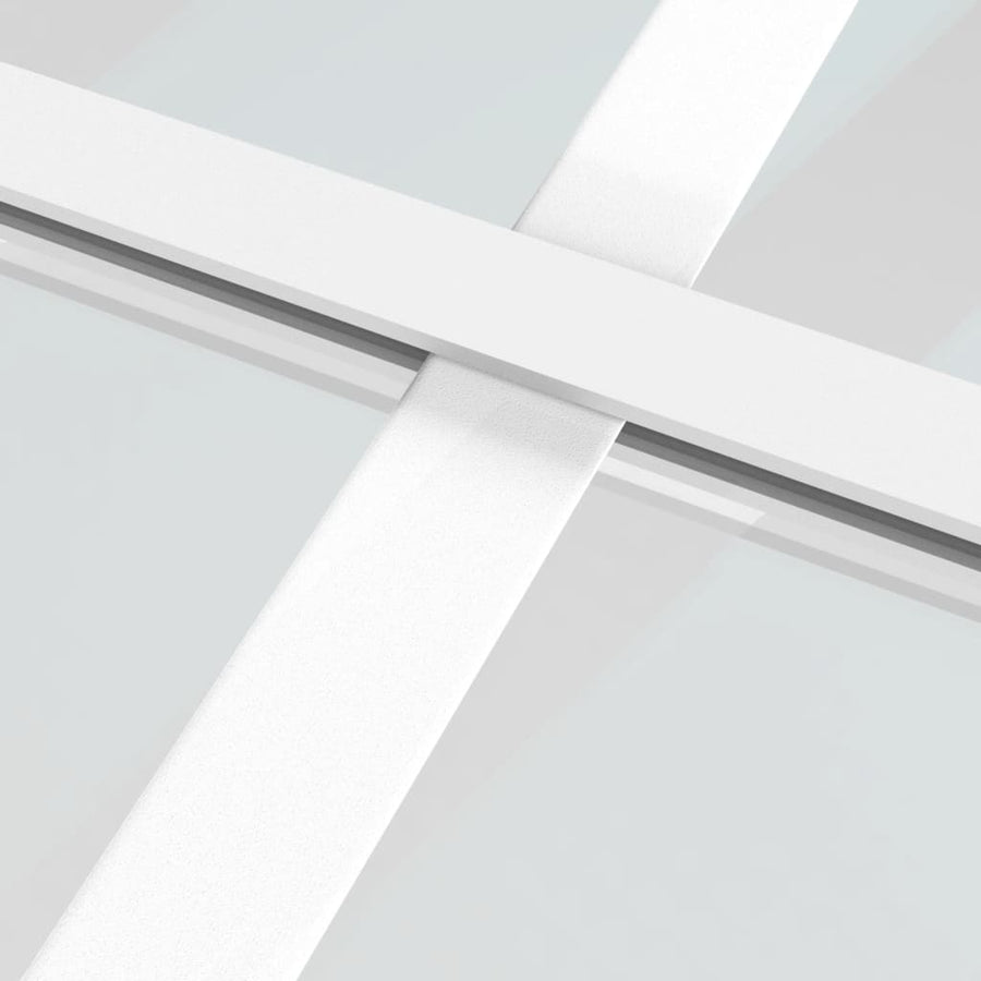 Schuifdeur 76x205 cm mat ESG-glas en aluminium wit 76 x 205 cm Mat