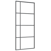 Schuifdeur 90x205 cm ESG-glas en aluminium zwart 90 x 205 cm Doorzichtig
