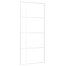 Schuifdeur 90X205 Cm Esg-Glas En Aluminium Wit Zwart
