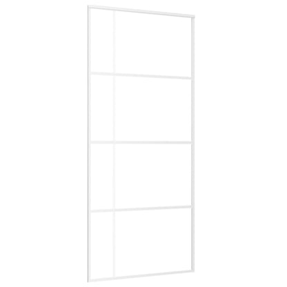 Schuifdeur 90X205 Cm Esg-Glas En Aluminium Wit Zwart