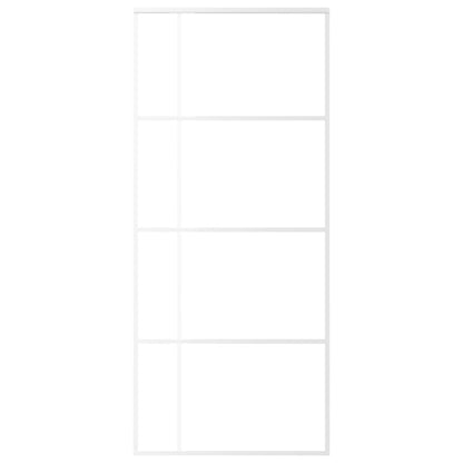 Schuifdeur 90x205 cm mat ESG-glas en aluminium wit 90 x 205 cm Mat