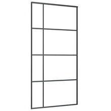 Schuifdeur 102,5x205 cm mat ESG-glas en aluminium zwart 102.5 x 205 cm Mat