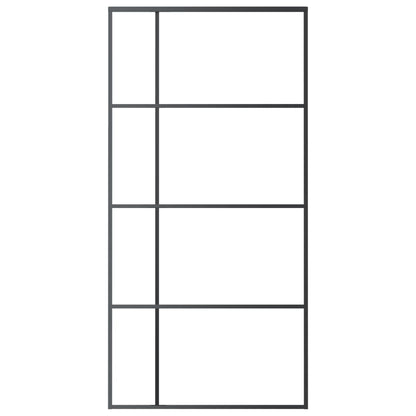 Schuifdeur 102,5x205 cm mat ESG-glas en aluminium zwart 102.5 x 205 cm Mat