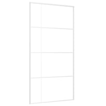 Schuifdeur 02,5X205 Cm Esg-Glas En Aluminium Wit 102.5 x 205 cm Doorzichtig