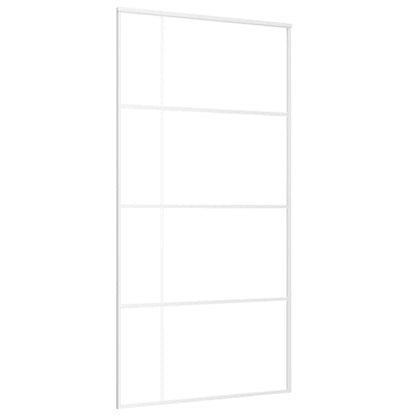 Schuifdeur 02,5X205 Cm Esg-Glas En Aluminium Wit 102.5 x 205 cm Doorzichtig